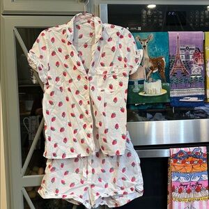 J. Crew Factory Strawberry  Pajama Set